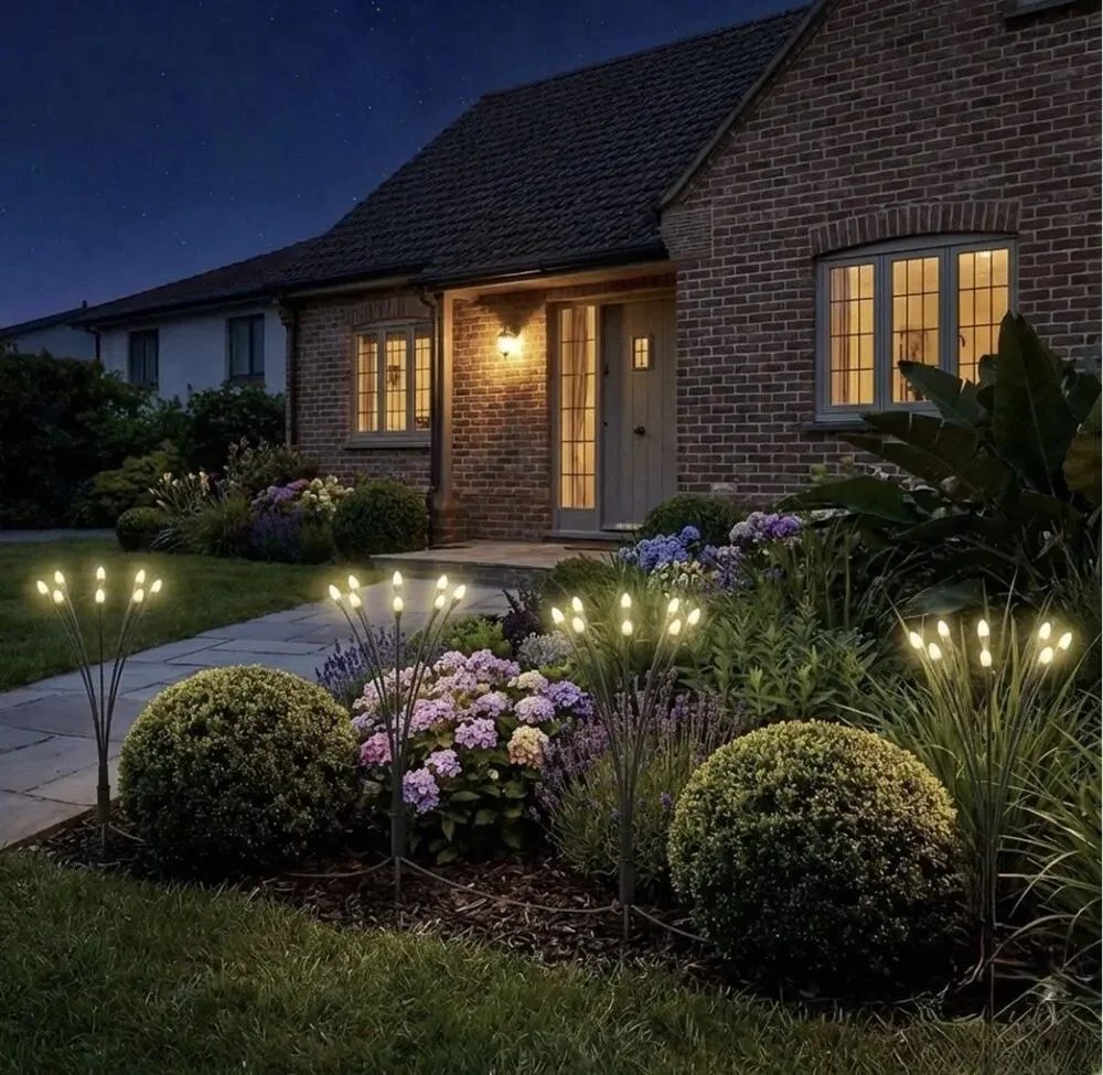 32 Solar Lights Firefly Garden SolR Brite Outdoor Waterproof Warm White Lot Of 3